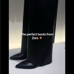 NWOT Zara Women's Black Gaiter Boots